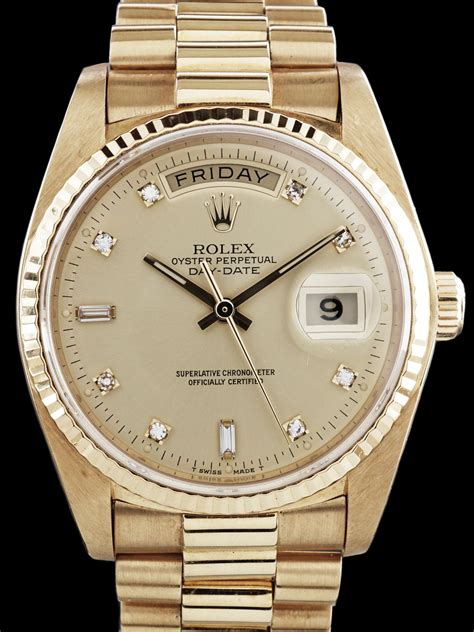 1984 rolex yg day-date 18038 tapestry dial|Rolex Day.